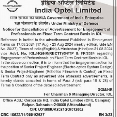 India Optel Limited Recruitment 2026
